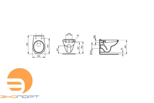 Унитаз подвесной Eurovit (без крышки), IDEAL STANDARD