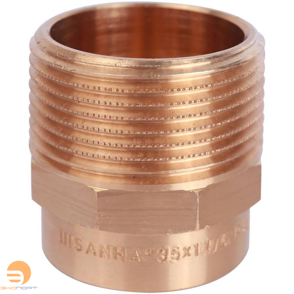 Муфта переходная НР-пайка 35х11/2" медная Sanha