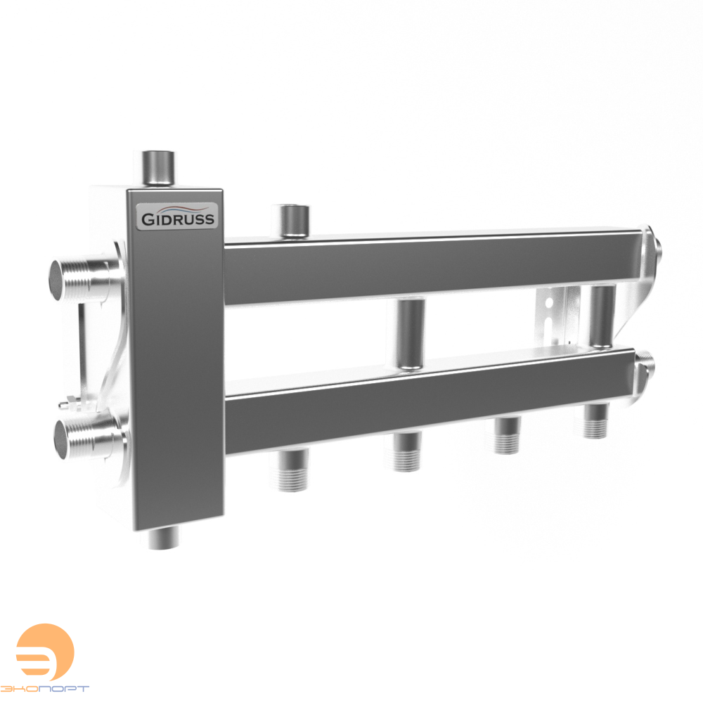 Балансировочный коллектор BMSS-40-3D (до 40 кВт, все контуры G3/4", 4D-кронштейны K.UMS, подключение