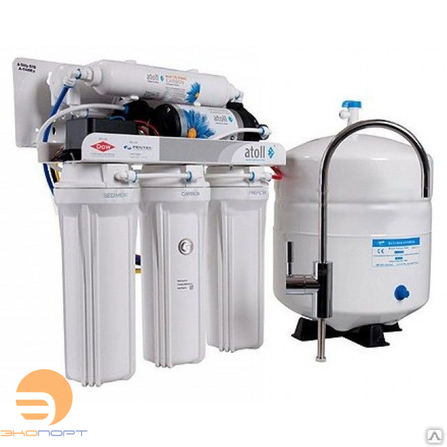 Система обратного осмоса, 5 ступеней очистки, насос повышения давления, 380 л/сутки (Россия)