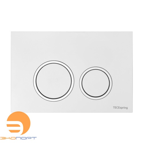 Панель смыва TECEspring R (круглые клавиши) пластик, белый глянцевый, контур хром