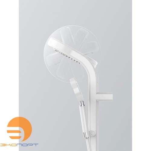 Система душевая с термостатом и изливом, тропический душ 210мм, белый, AQM