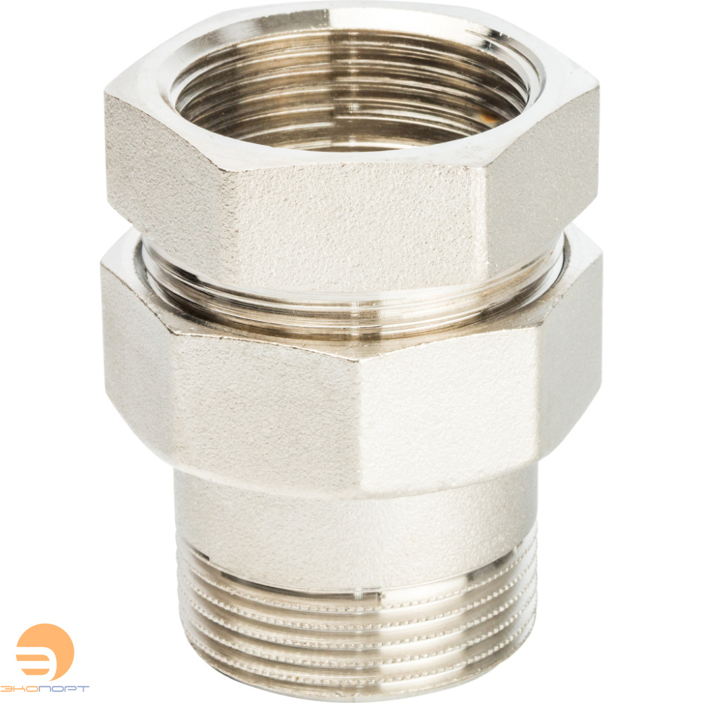 Сгон прямой (американка) 11/4" НВ никель, уплотнение o-ring STOUT