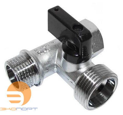 Кран шаровой проходной для стиральных и посудомоечных машин 1/2-3/4-1/2 STOUT