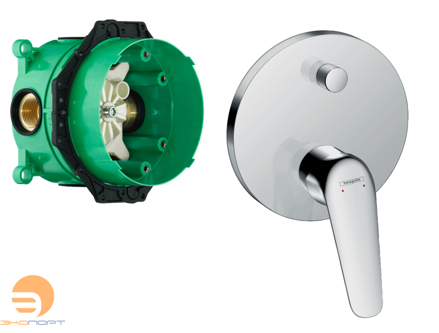 Комплект Смеситель д/ван. Novus (внешняя часть) и скрытая часть iBoх Universal, HANSGROHE