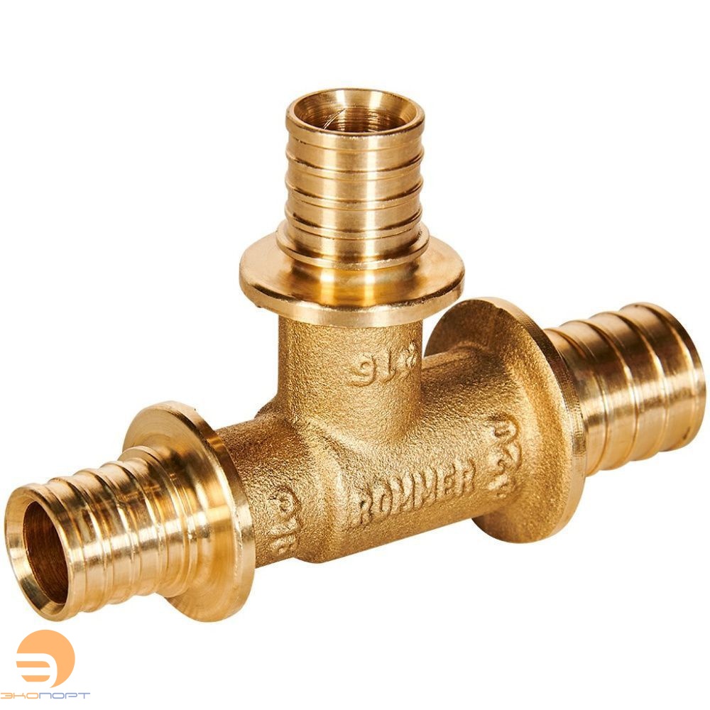 Тройник переходной 20-16-16 латунь Rommer