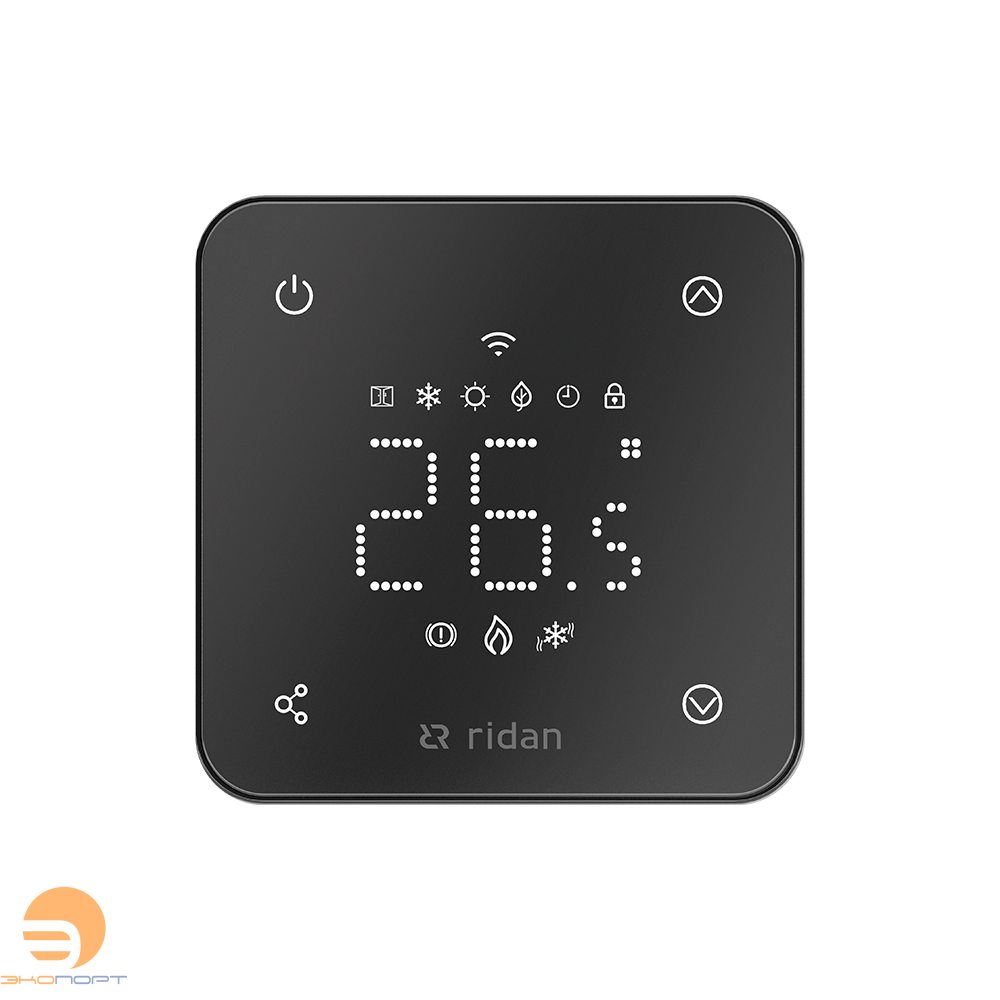 Термостат комнатный RSmart-FB Wi-Fi 230V, с Wi-Fi подключением, черный  ECtemp Smart