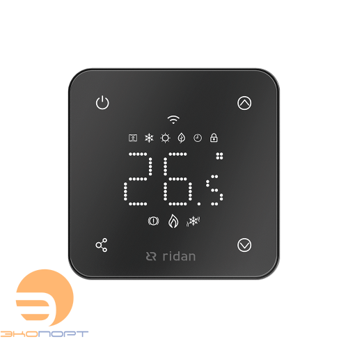 Термостат комнатный RSmart-FB Wi-Fi 230V, с Wi-Fi подключением, черный  ECtemp Smart