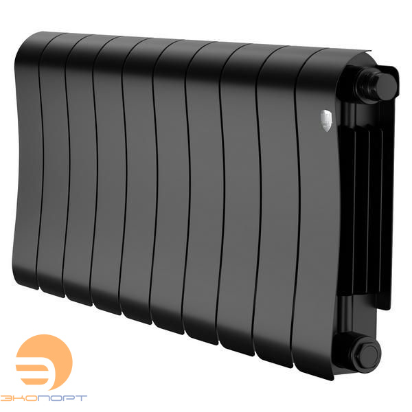 Радиатор биметаллический Infinity Noir Sable 300/87 10 секции VR80 (нижнее правое) черный Royal Thermo