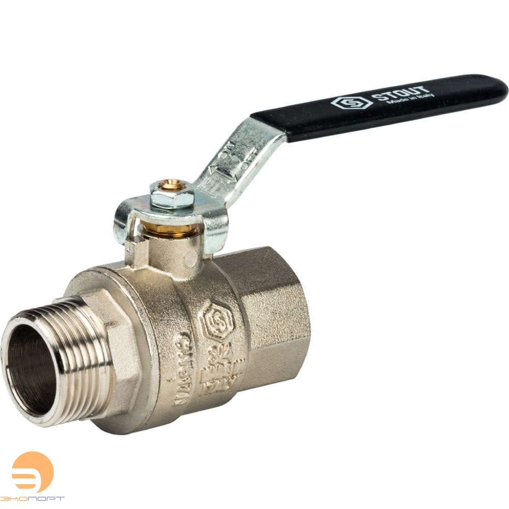 Кран шаровой полнопроходной  ВН 3/4" (ручка) STOUT