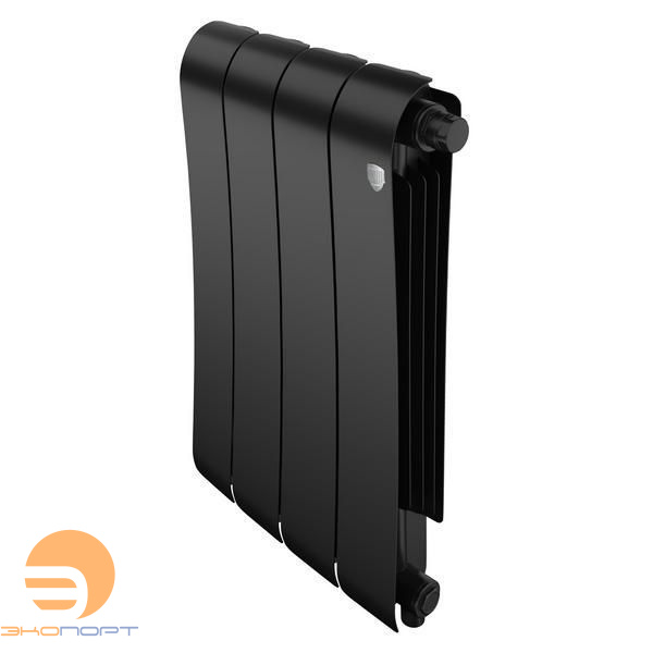 Радиатор биметаллический Infinity Noir Sable 500/87  4 секции VR80 (нижнее правое) черный Royal Thermo