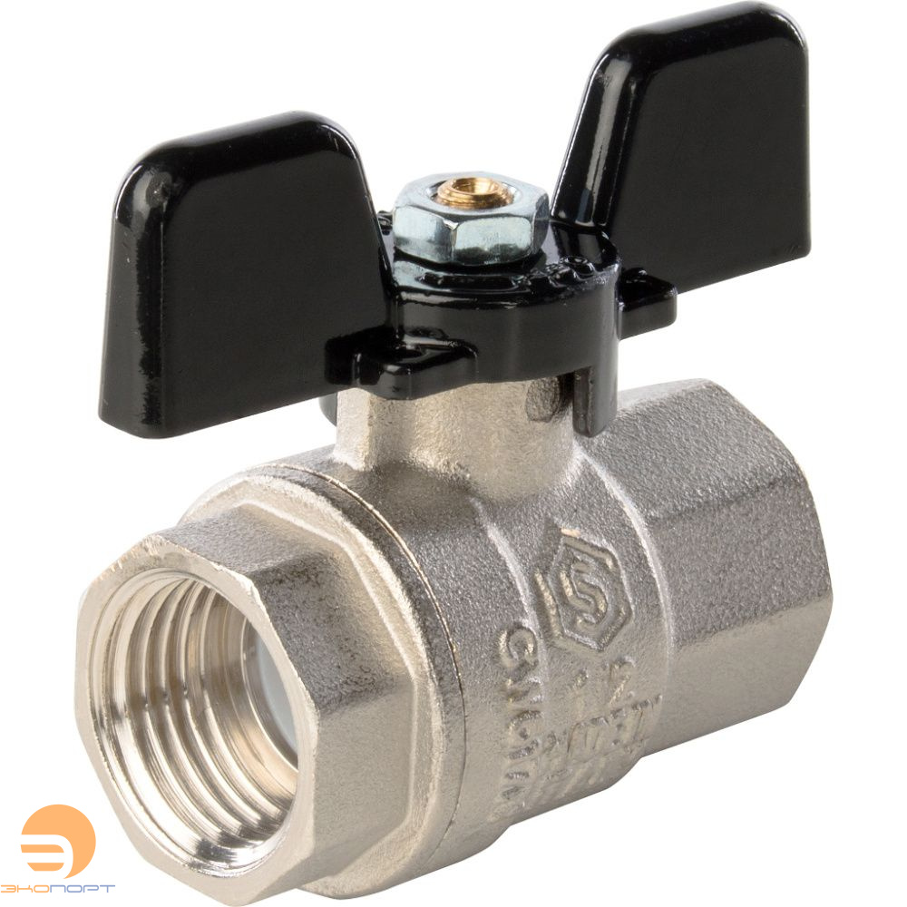 Кран шаровой полнопроходной   ВВ 1/2" (бабочка) STOUT (ГОСТ)
