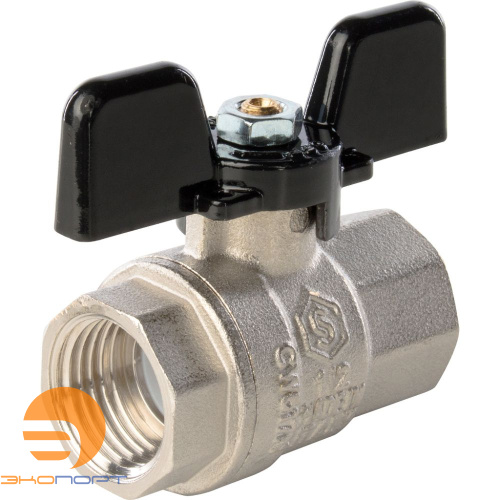 Кран шаровой полнопроходной   ВВ 1/2" (бабочка) STOUT (ГОСТ)