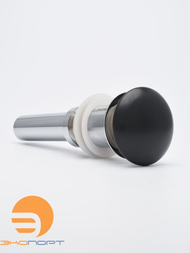 Выпуск без перелива (d= 1 1/4) Click/Clack керамическая накладка, чёрный матовый, AQM Выпуск без перелива (d= 1 1/4) Click/Clack керамическая накладка, чёрный матовый, AQM