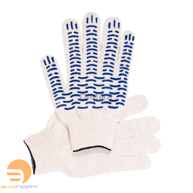 Перчатки х/б с ПВХ белая пряжа, 7,5 класс (5)