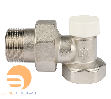 Клапан запорно-балансировочный, угловой 3/4 STOUT