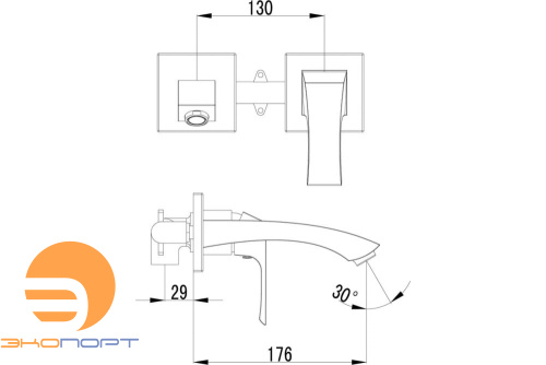 Смеситель для умывальника встраиваемый, хром UNIT, LEMARK