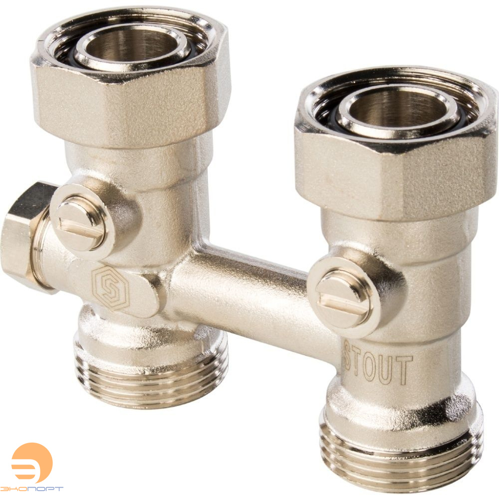 Узел нижнего подключения, прямой 3/4 , радиатора  системы, STOUT