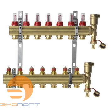 Комплект коллекторов с расходомерами FHF-7F set латунь 