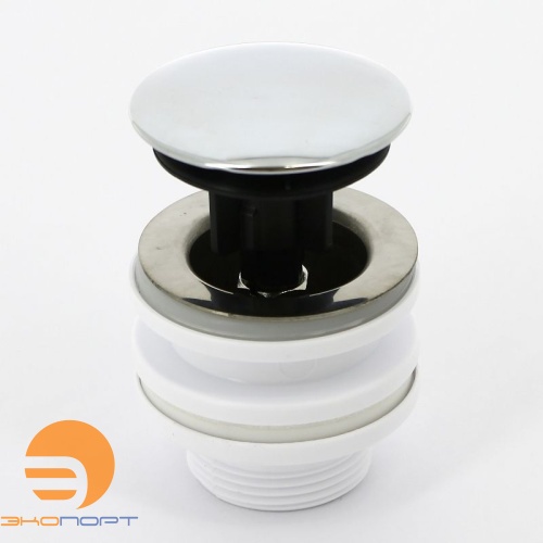 Выпуск без перелива пластиковый "кнопка" (d=1 1/4) хром McAlpine (блистер)