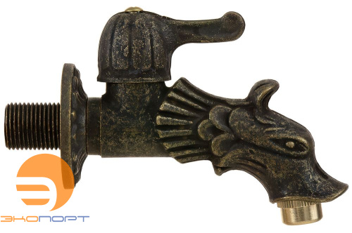 Кран садовый шаровый "Дракон" НР 1/2, штуцер 3/4, цвет бронза SANTERA