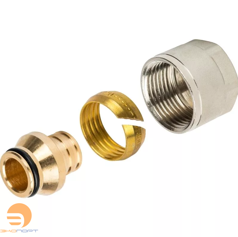 Соединение резьбозажим. 20х2 (резьба 3/4") для PE-X STOUT