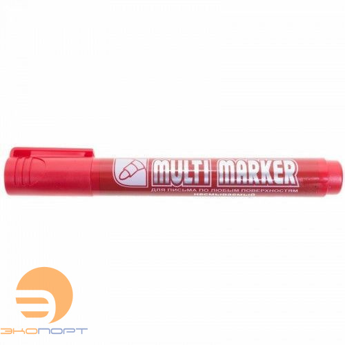 Маркер перманентный красный, пулевидный, 3мм Crown "Multi Marker 