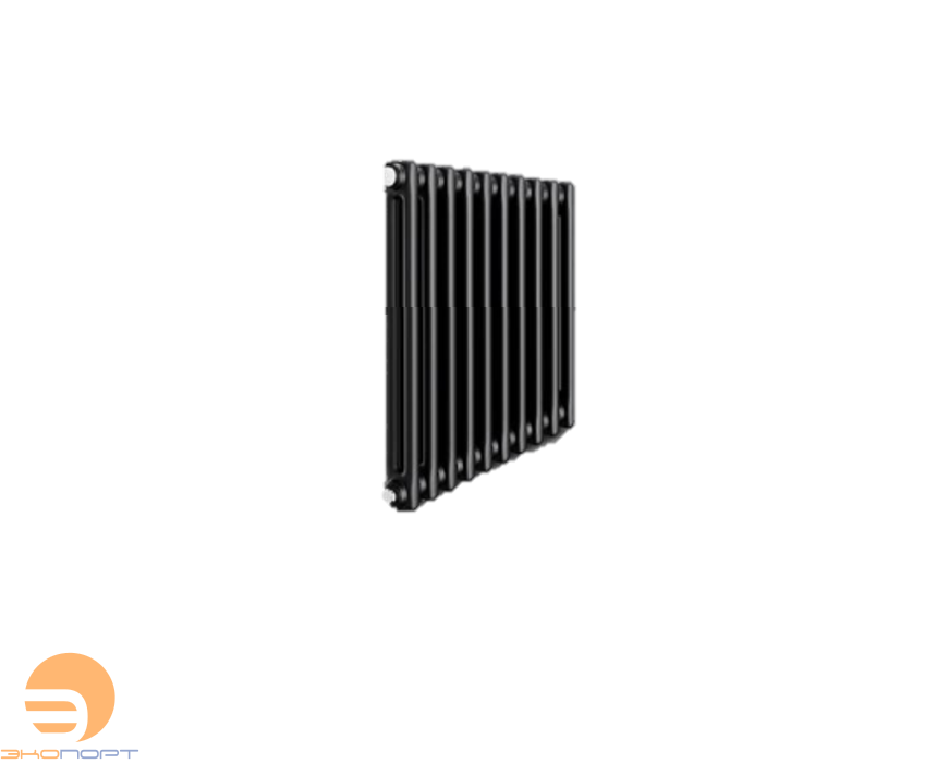 Дизайн-радиатор 2057 -  8 секций БП 3/4 RAL9005m (черный матовый) Теплофорт
