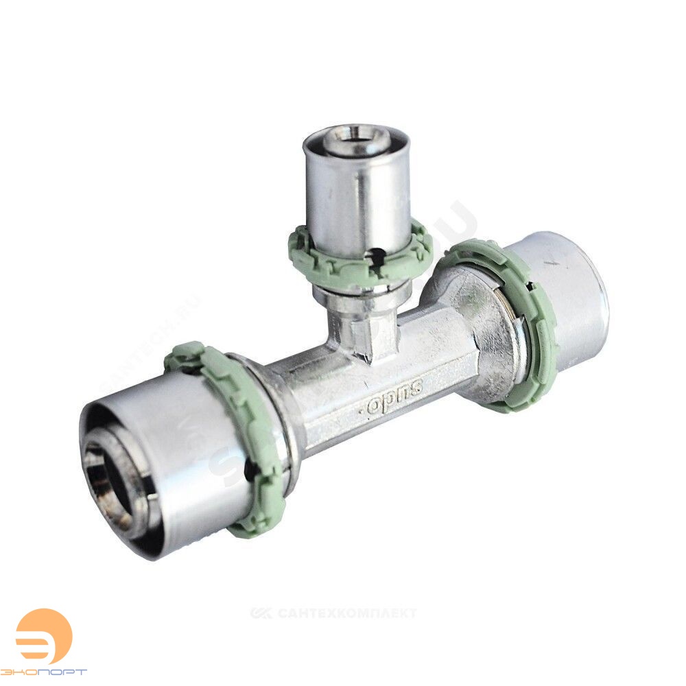 Тройник 26-20-26 латунь, пресс Comap