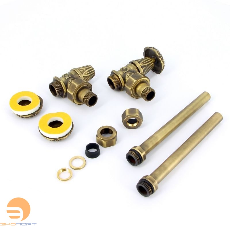 Комплект Artistic из 2-х угловых кранов с удлинительными трубками 1/2, Carlo Poletti 