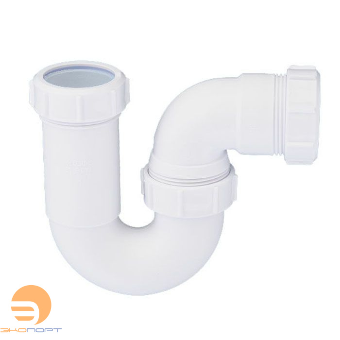 Сифон трубный P-образный (40х40мм) без выпуска DN40мм McAlpine