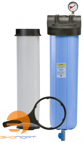 Корпус для холодной воды 1 1/2" 20" с манометром и сливом, под мешочный фильтр BP