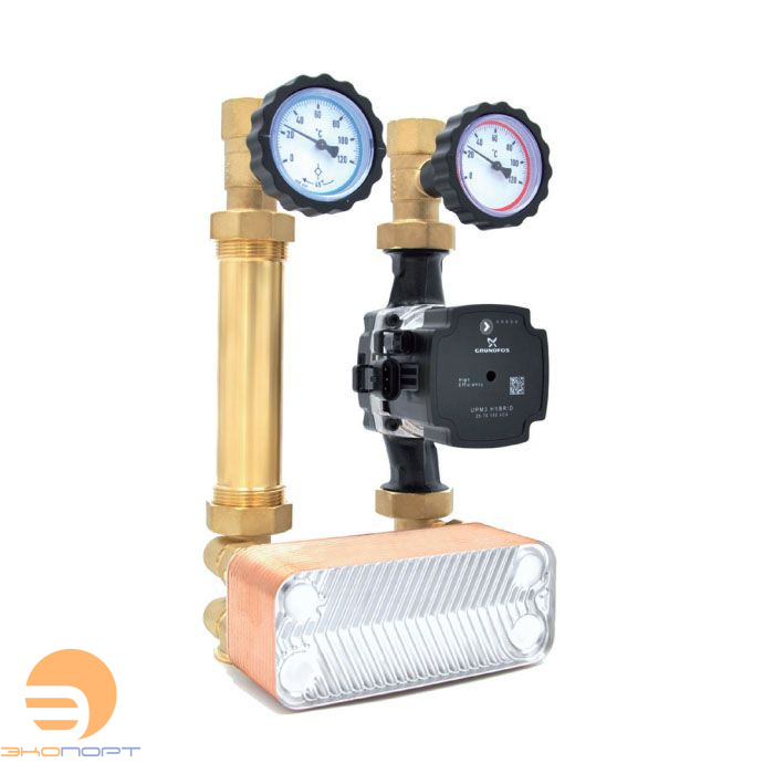 Насосный модуль 1" со встроенным т/о 30 пл. DN25 ECO 2 (без насоса) Huch