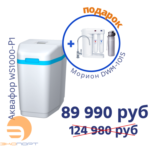 Умягчитель АКВАФОР WS1000-P1+Автомат питьевой воды Аквафор Морион DWM-101S