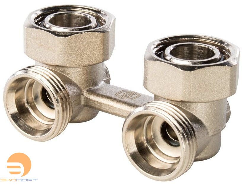 Узел нижнего подключения, угловой 3/4 , радиатора 2-т. системы, STOUT