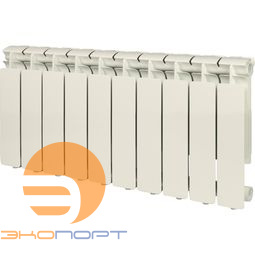 Радиатор алюминиевый STOUT Bravo 350 10 секций боковое подключение RAL9010