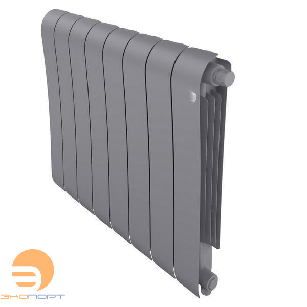 Радиатор биметаллический Infinity Silver Satin 500/87  8 секции VR80 (нижнее правое) серый Royal Thermo