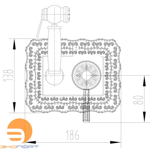 Смеситель с гигиеническим душем JASMINE, встраиваемый (черная бронза), LEMARK(снято с поставок)