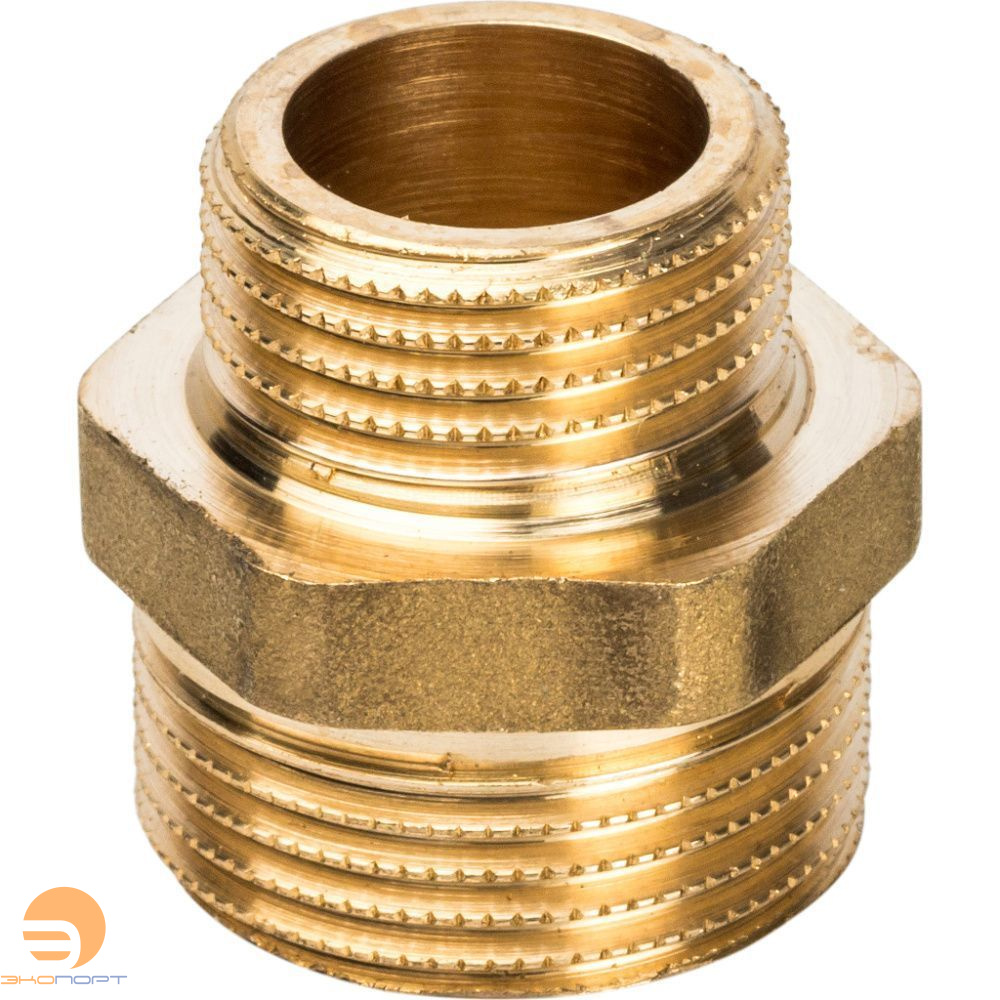 Ниппель  НР-НР 3/4х1/2 (латунь) STOUT