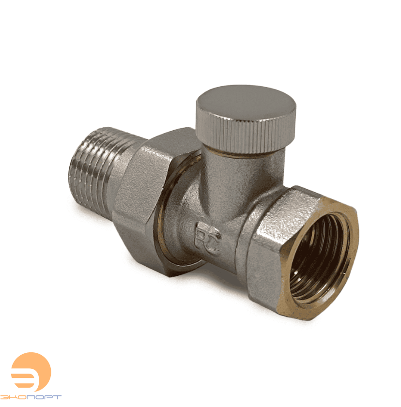 Клапан запорный прямой 1/2", никелированный, без хвостовика, Primoclima