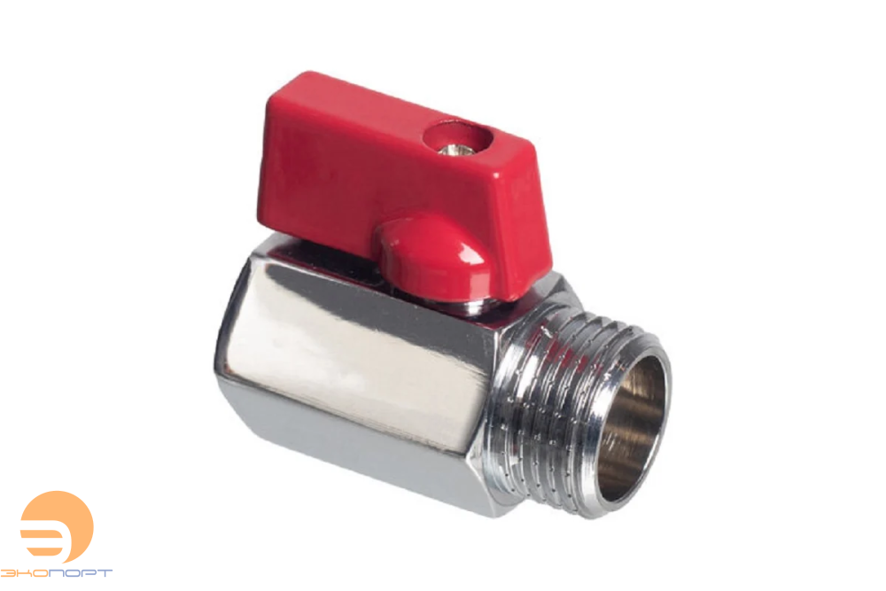 Кран мини 1/2" ВН с красной ручкой KROMWELL