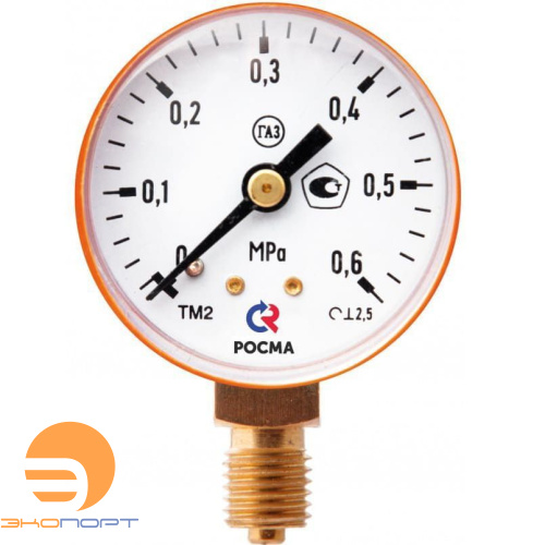 Манометр ТМ-210Р.00 (0..0,6 МПа), М12*1,5, 50мм, кл.т. 2,5, 80С, СЗН8 (пропан), радиальный