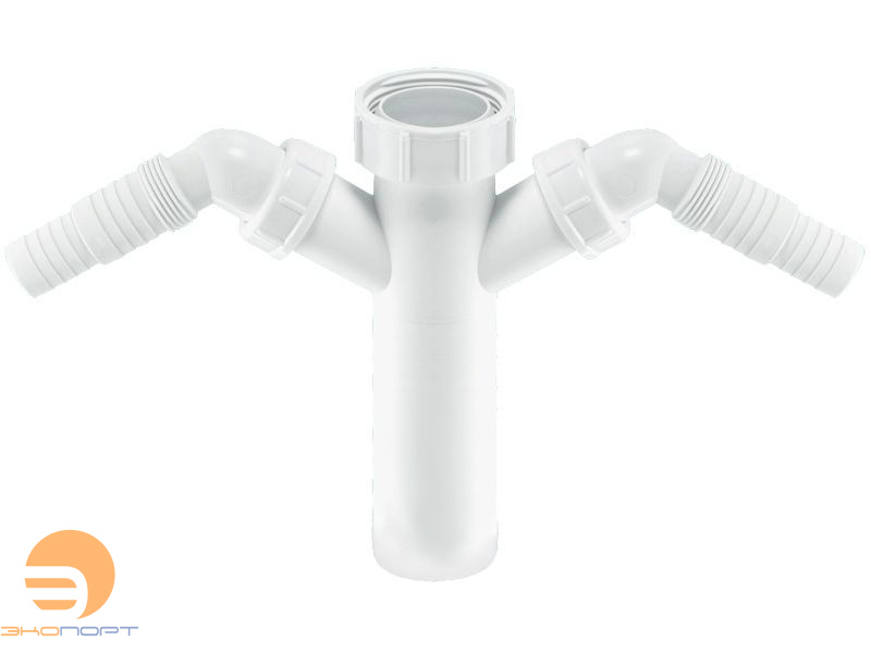 Вставка (1 1/2"хDN40мм) с 2-мя адаптерами под углом д/слдива быт.тех., H 80мм McAlpine