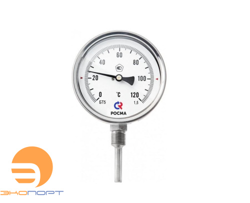 Термометр биметаллический БT-52.211, 100мм (-30...+70С) G1/2", L64, кл.т.1,5, радиальный