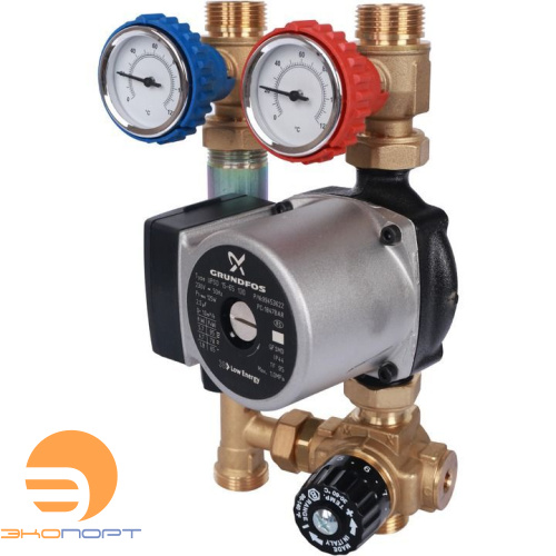 Насосно-смесительный узел с термостатическим клапаном 3/4" Grundfos UPSO 15-65 130 STOUT