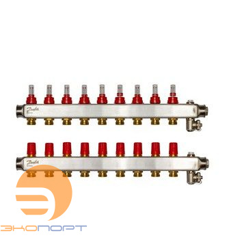 Коллекторы SSM-09F с расходомерами,  9 контуров,  нерж. 
