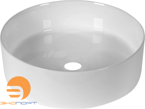 Раковина накладная круглая NUAGE (360*360*120), без перелива, белый глянец, MILLEAU