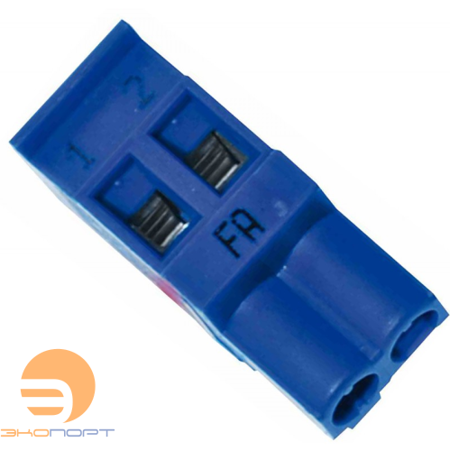 Штекер 2-х разъёмный, голубой