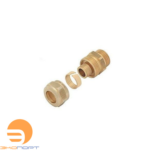 Соединитель свинчиваемый 18*2,5 G1/2" НР латунный KAN-therm