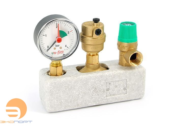 Группа безоп. котла (3 бар, 1") до 50 кВт, теплоизоляция Uni-Fitt